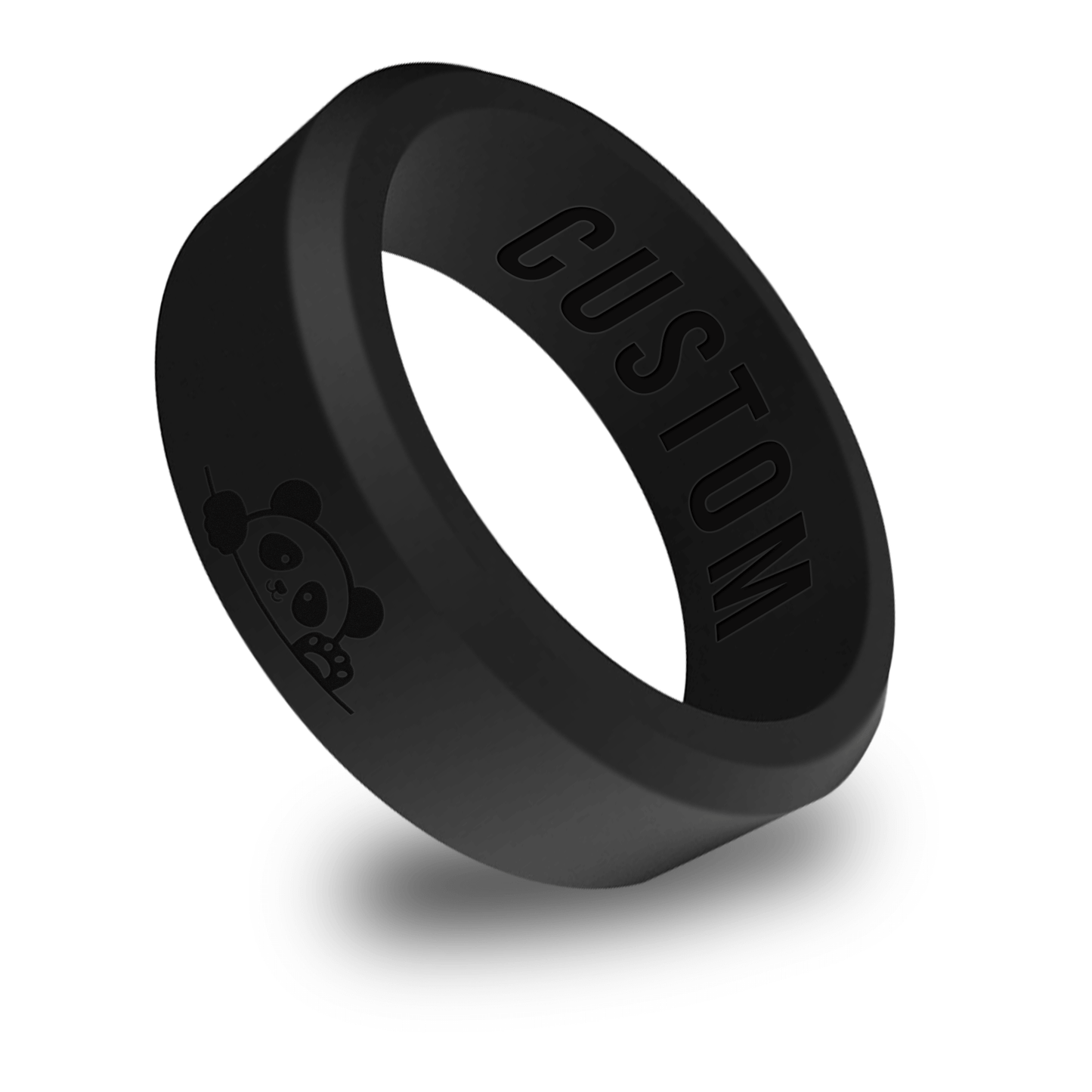 Cute Panda Animal Personalized Silicone Beveled Ring