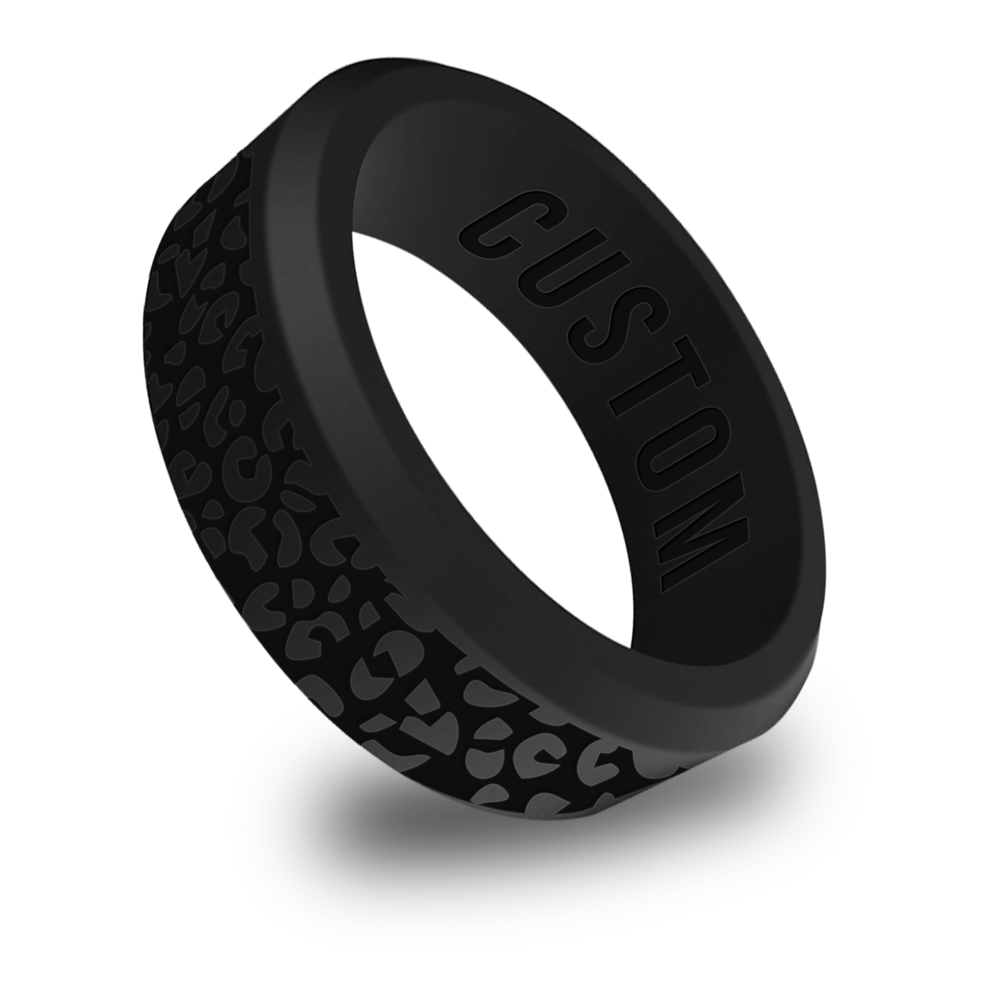Leopard Pattern Personalized Silicone Beveled Ring