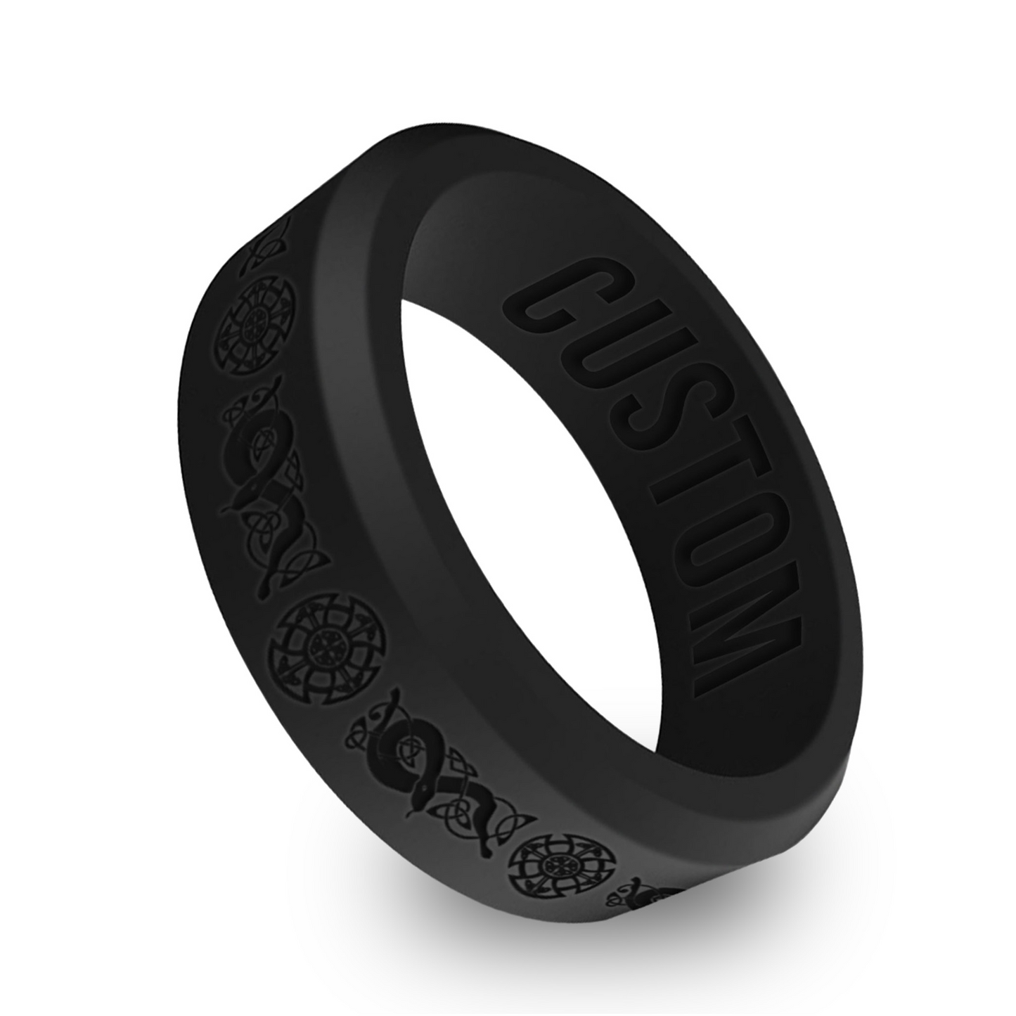 Celtic Warrior Shield Personalized Silicone Beveled Ring