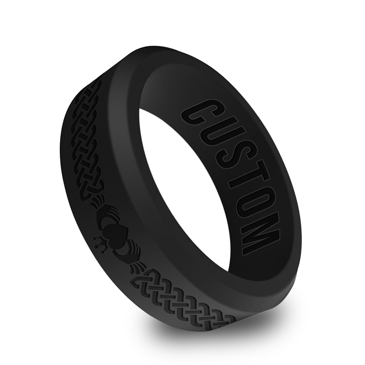 Claddagh Personalized Silicone Beveled Ring