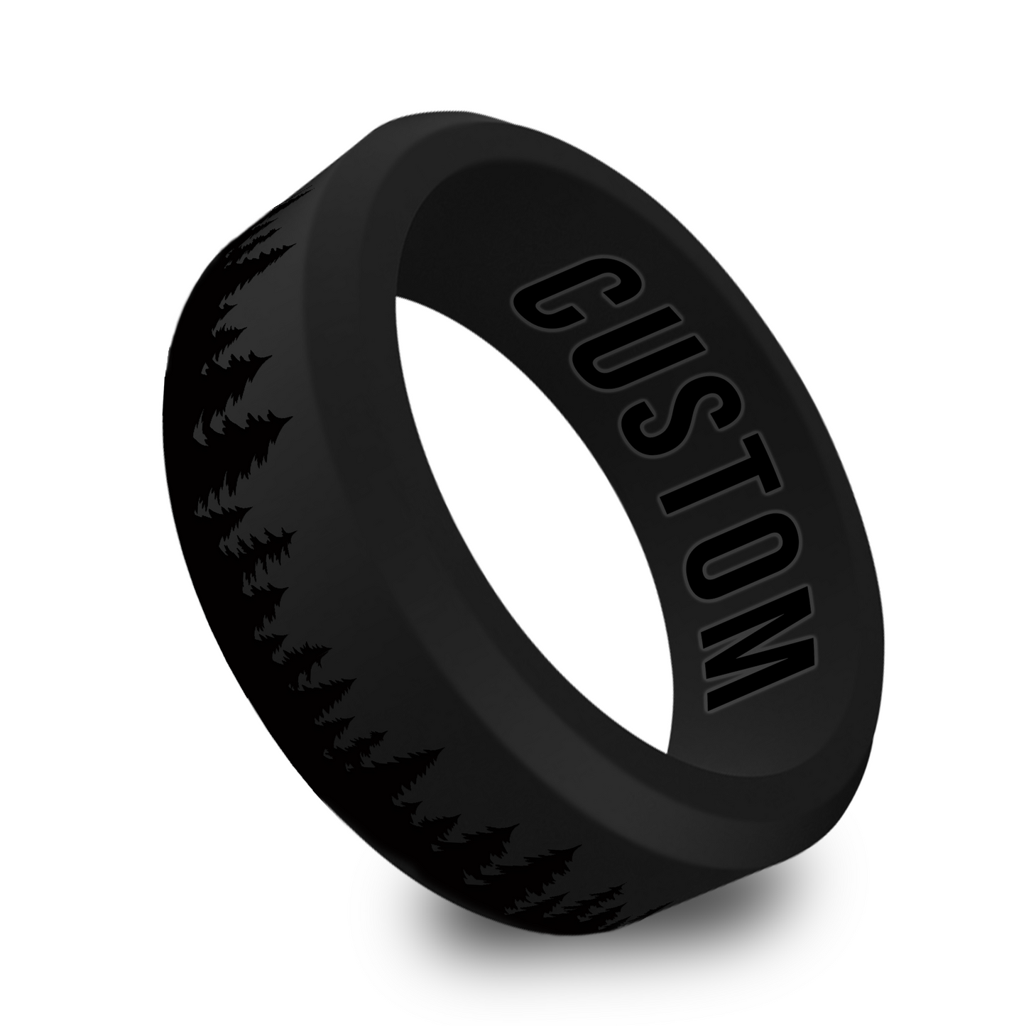 Forest Tree Personalized Silicone Beveled Ring