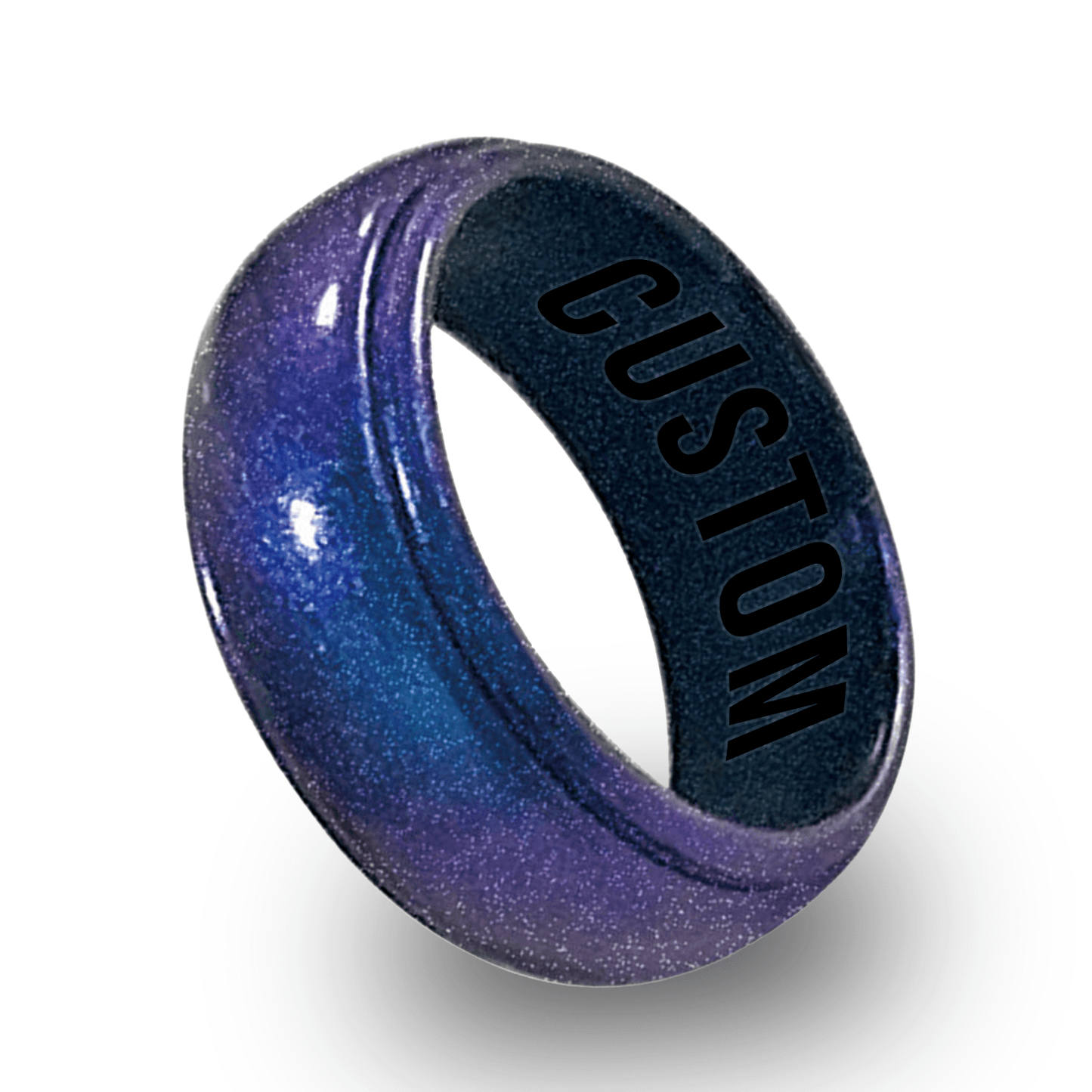 Galaxy Nebula Personalized Silicone Beveled Ring
