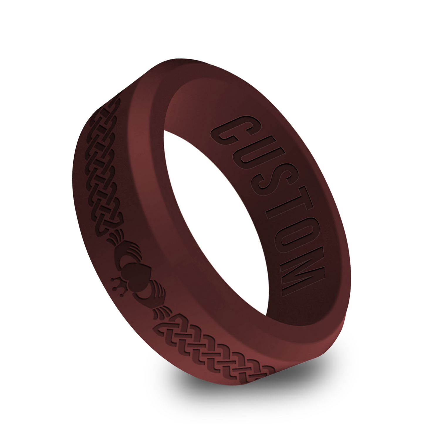 Claddagh Personalized Silicone Beveled Ring