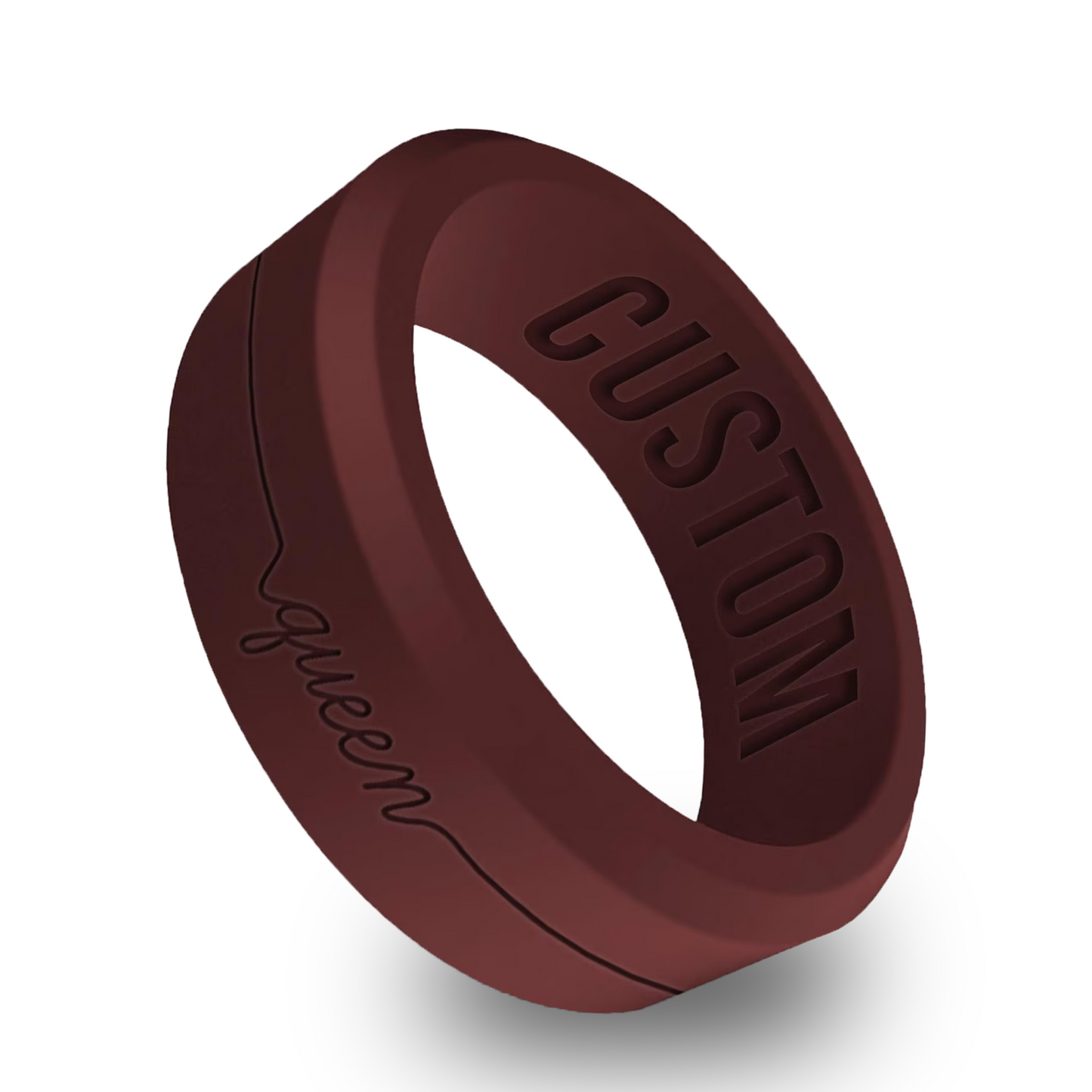 Affirmation Mantra Personalized Silicone Beveled Ring
