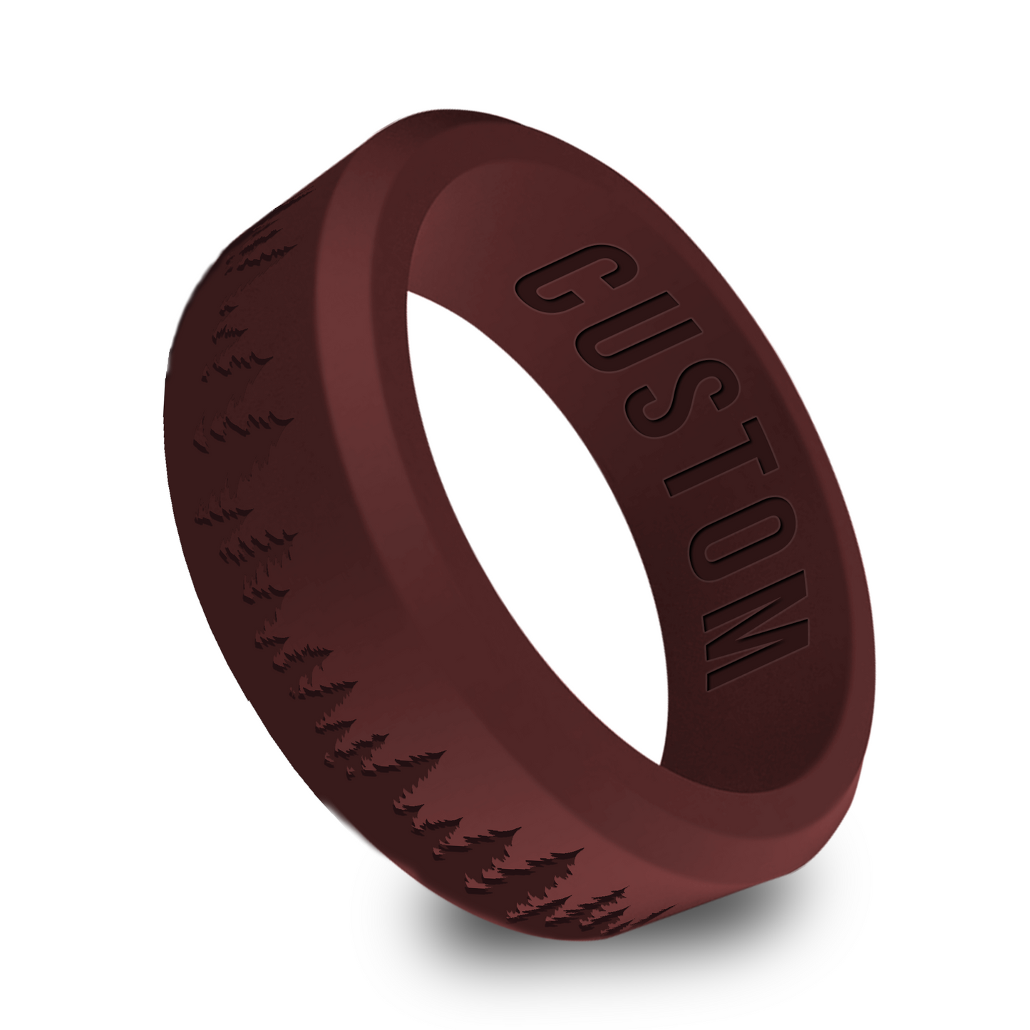 Forest Tree Personalized Silicone Beveled Ring