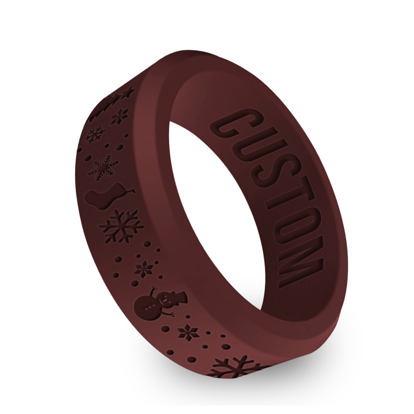 Christmas Personalized Silicone Beveled Ring