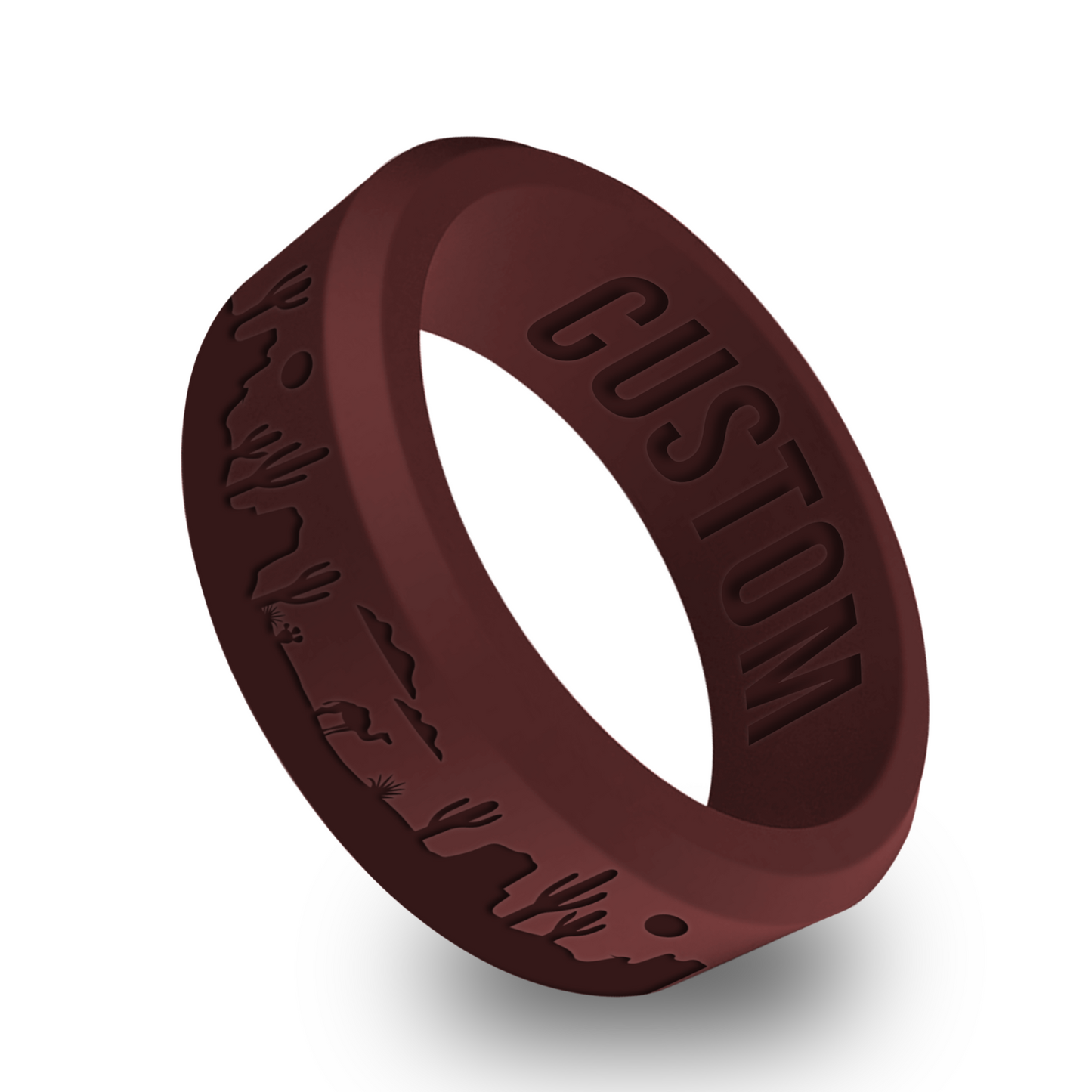 Desert Boho Personalized Silicone Beveled Ring