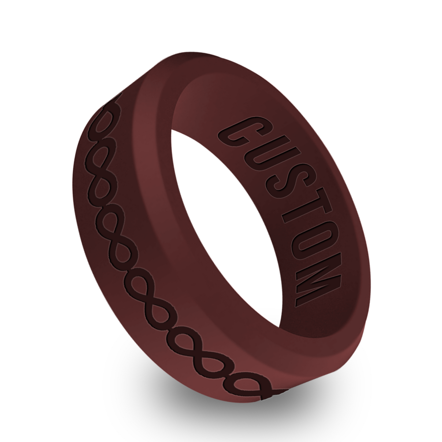 Infinity Symbol Personalized Silicone Beveled Ring