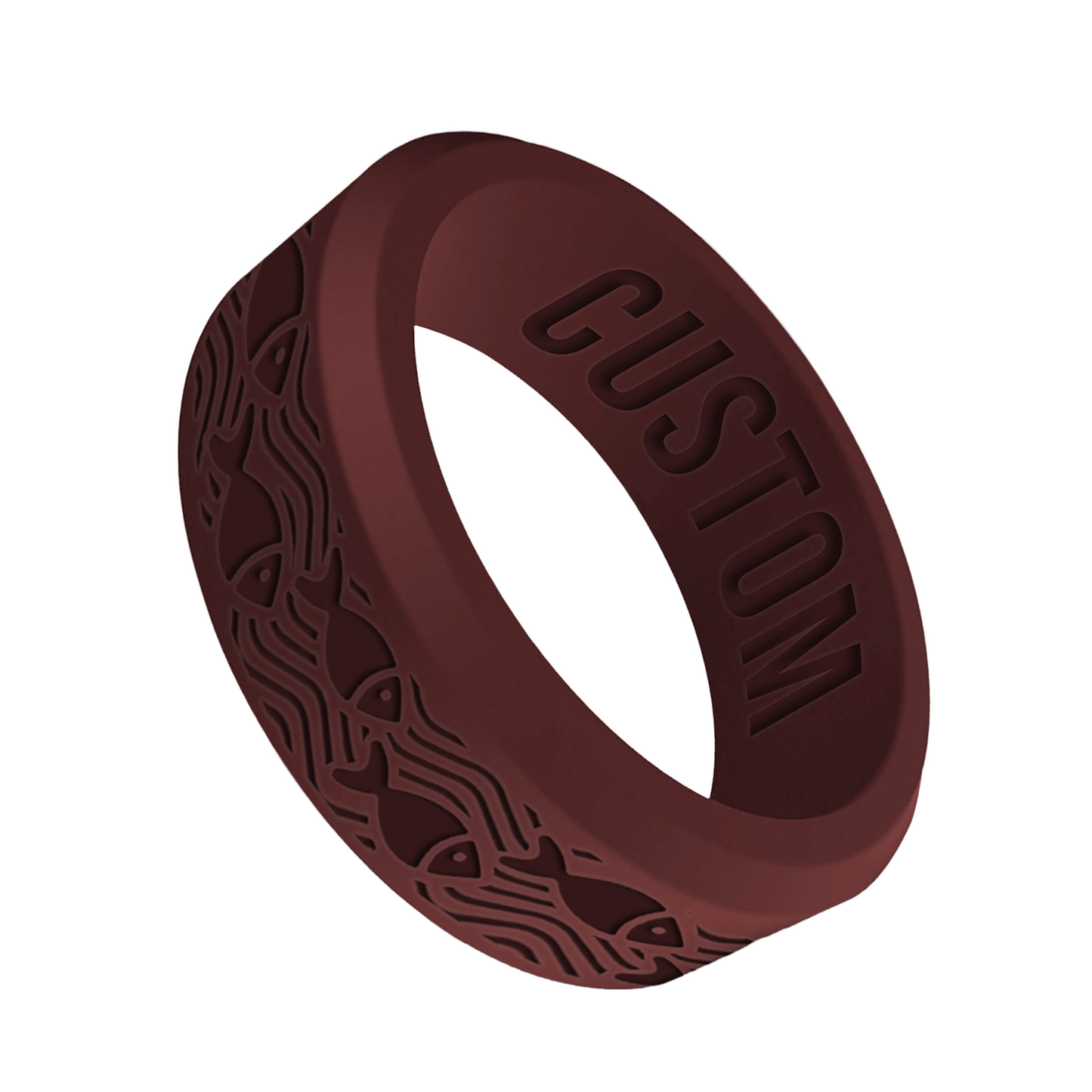 Fish Ocean Personalized Silicone Beveled Ring