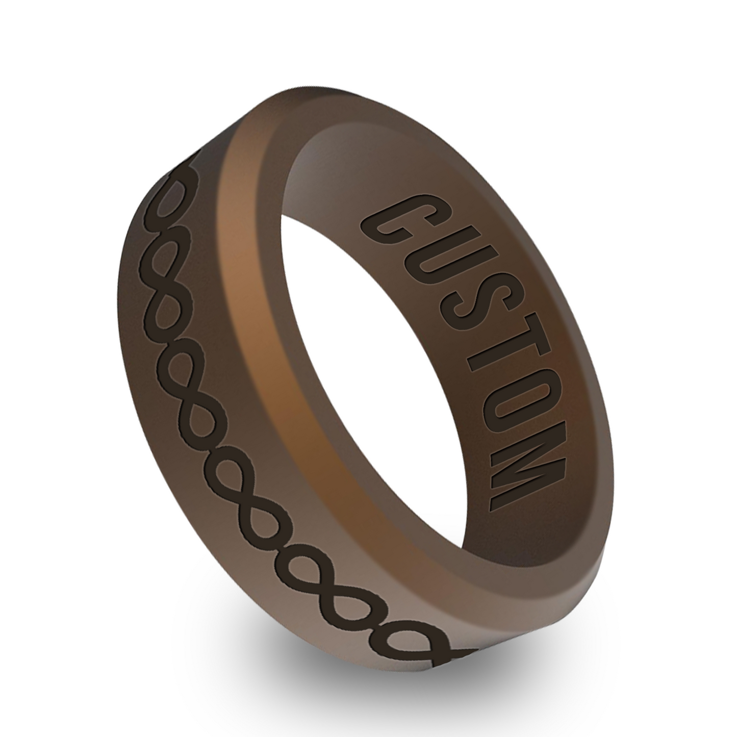 Infinity Symbol Personalized Silicone Beveled Ring
