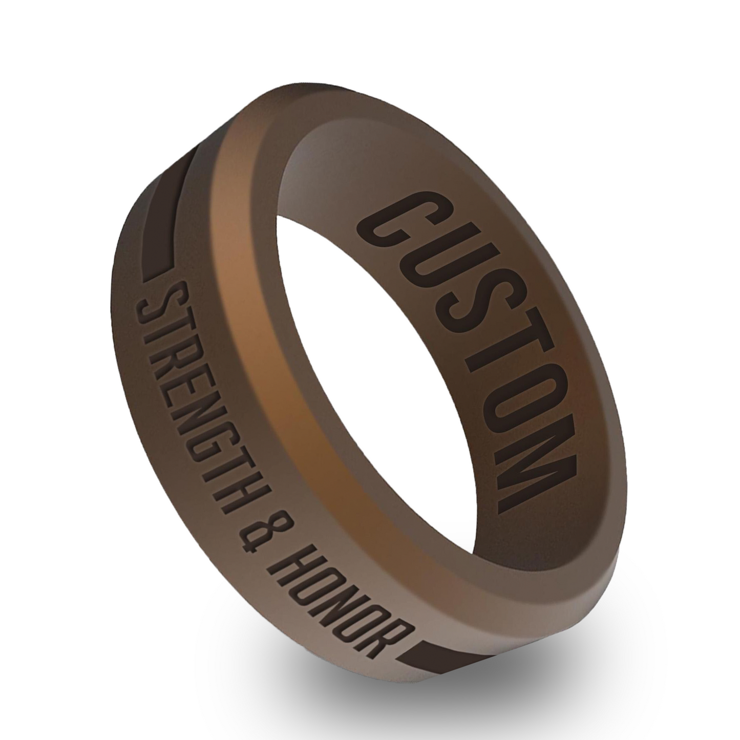 Affirmation Mantra Personalized Silicone Beveled Ring