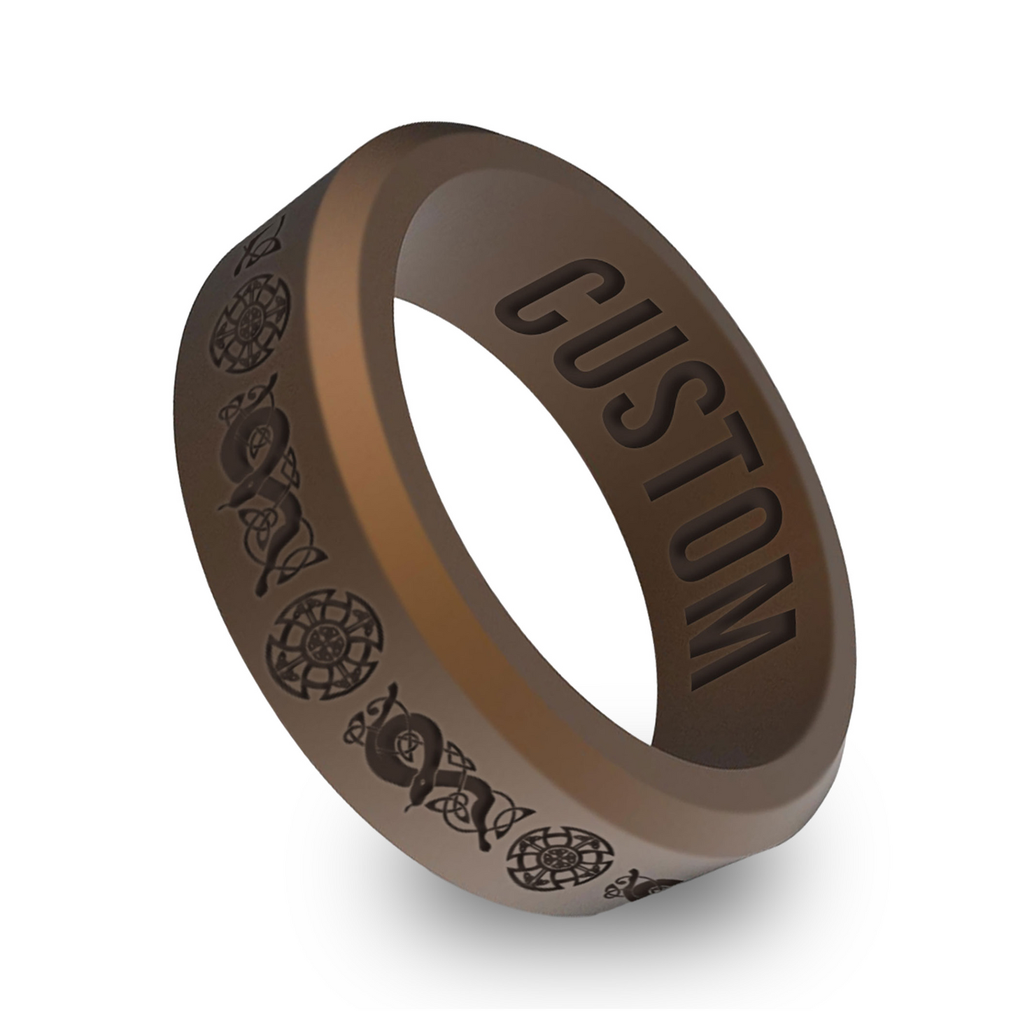 Celtic Warrior Shield Personalized Silicone Beveled Ring
