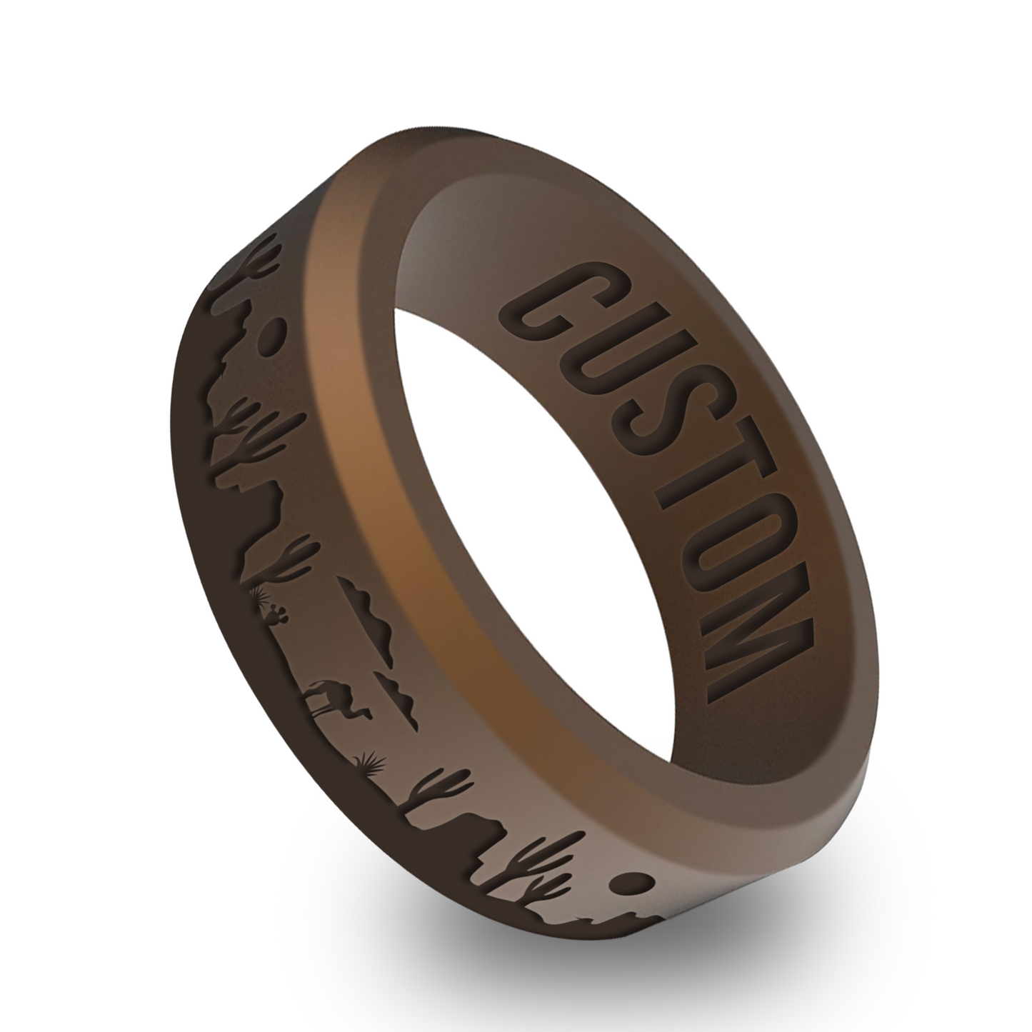 Desert Boho Personalized Silicone Beveled Ring