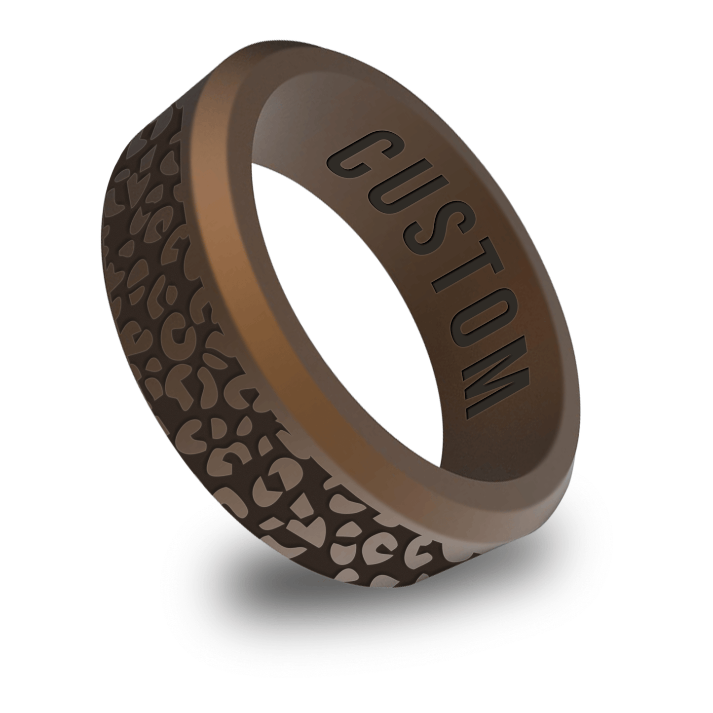 Leopard Pattern Personalized Silicone Beveled Ring