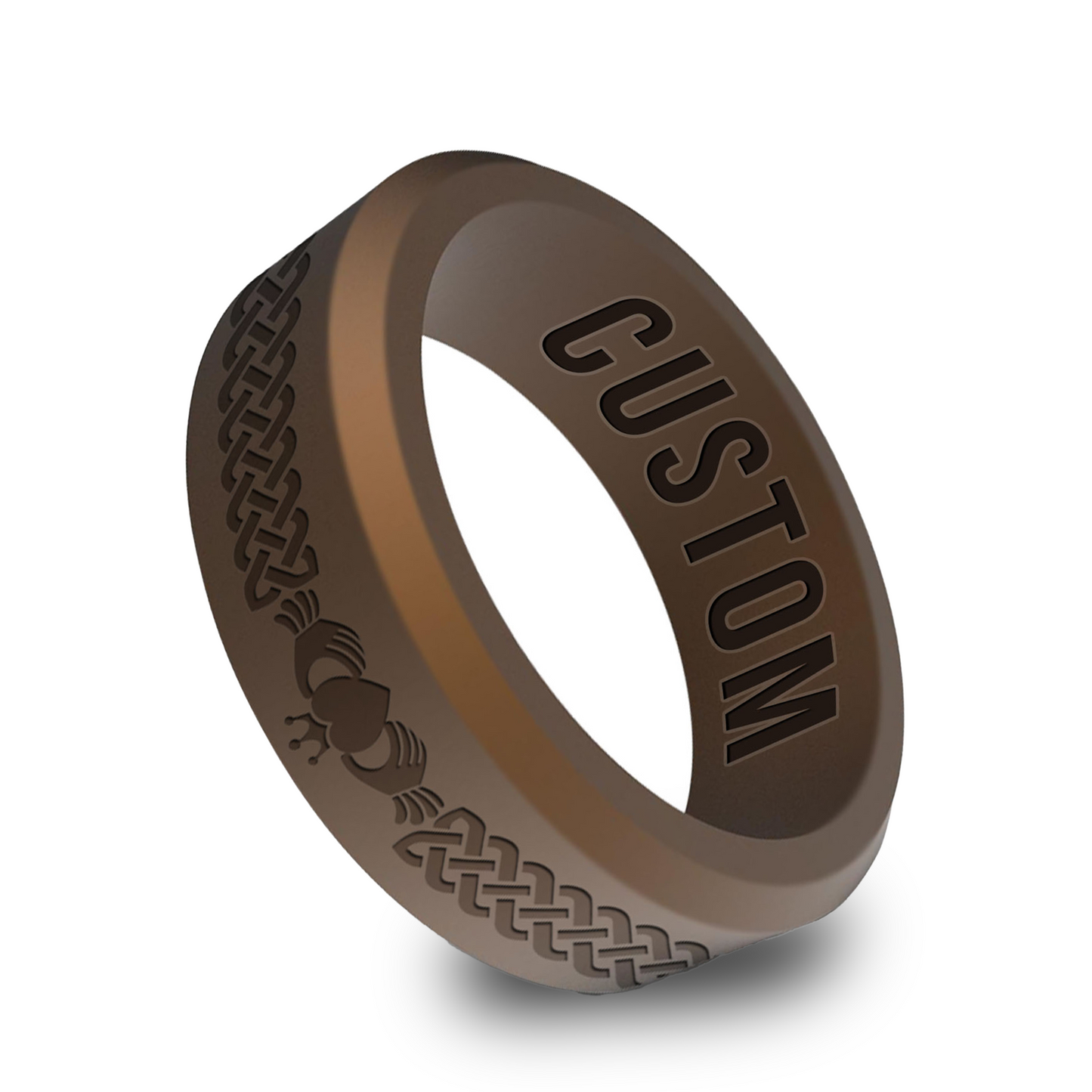Claddagh Personalized Silicone Beveled Ring
