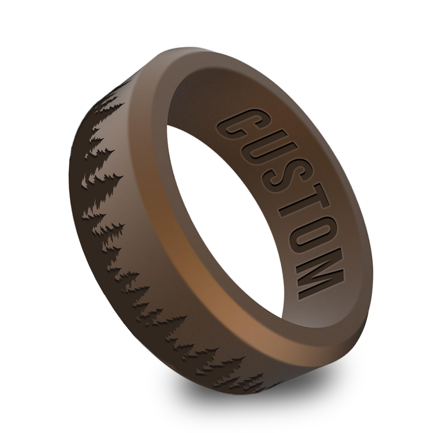 Forest Tree Personalized Silicone Beveled Ring