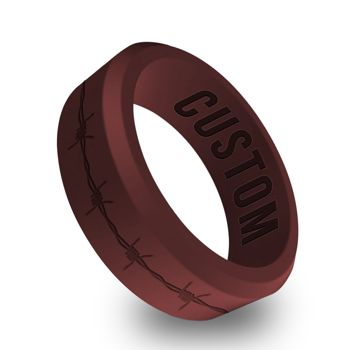 Barbwire Personalized Silicone Beveled Ring