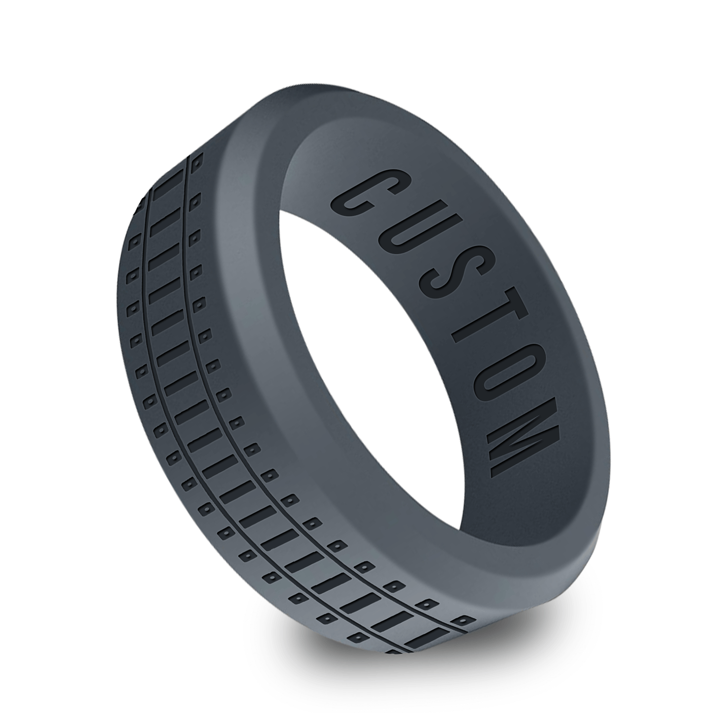 Railroad Train Personalized Silicone Beveled Ring