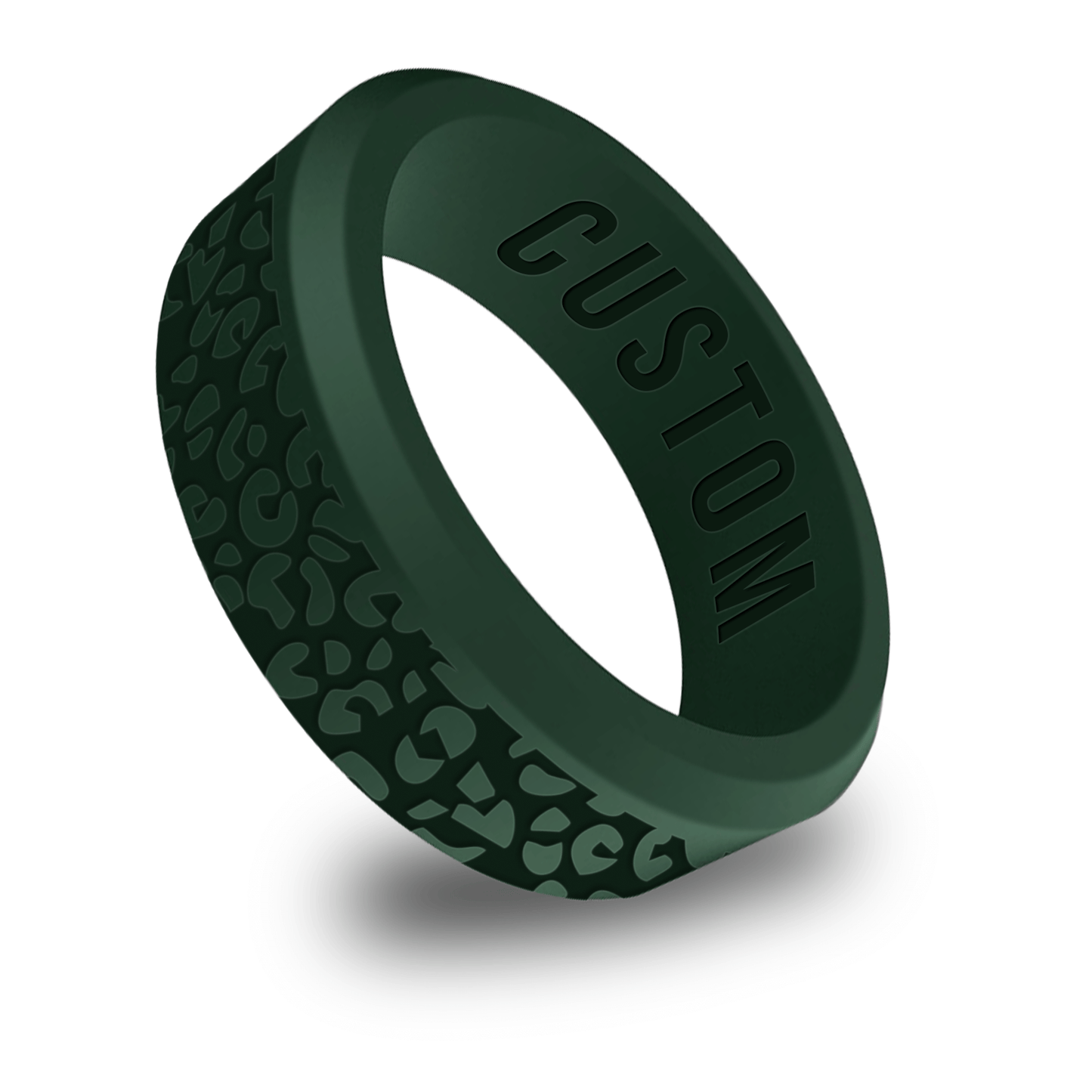 Leopard Pattern Personalized Silicone Beveled Ring