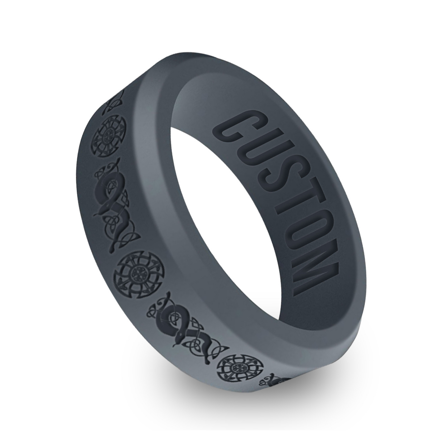 Celtic Warrior Shield Personalized Silicone Beveled Ring