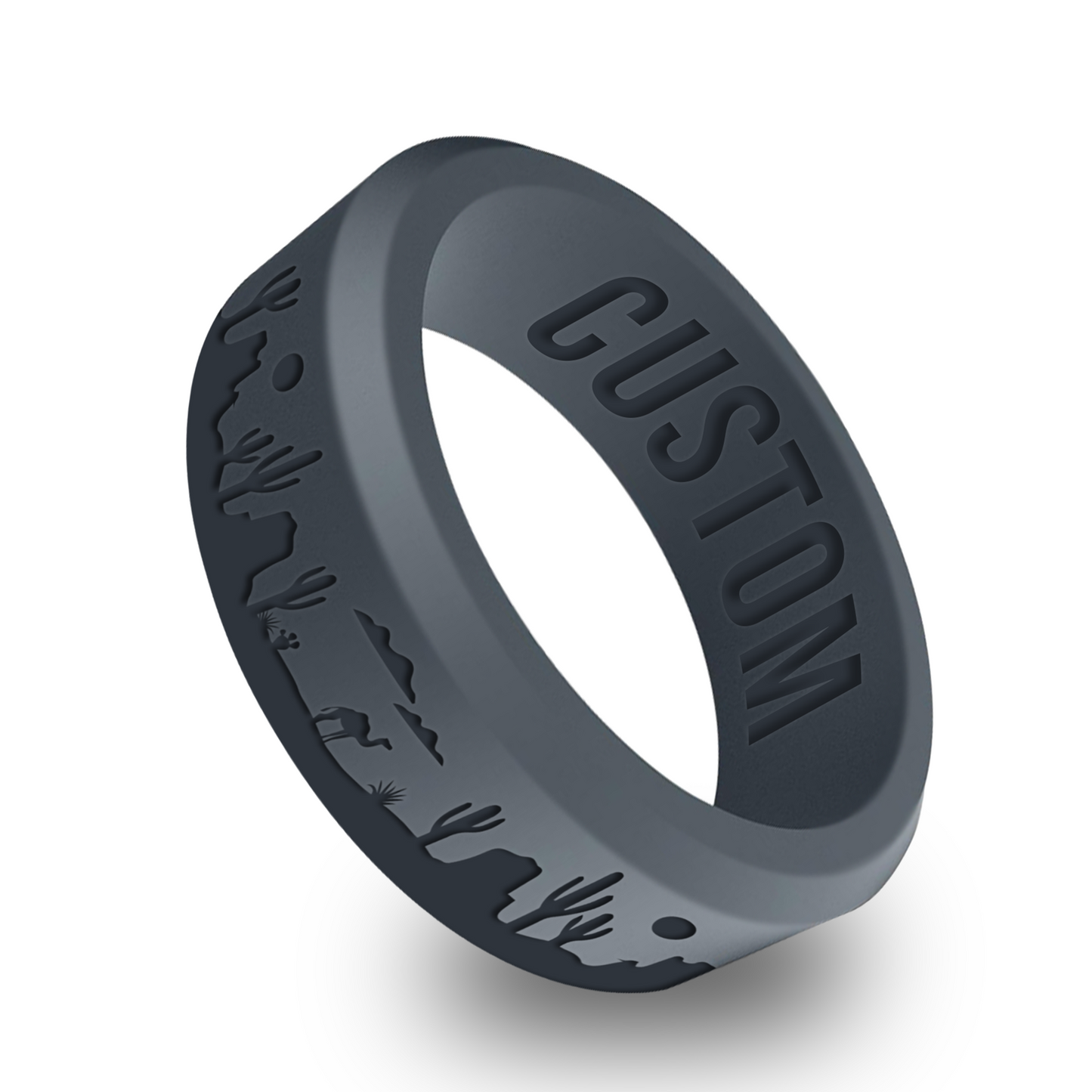 Desert Boho Personalized Silicone Beveled Ring