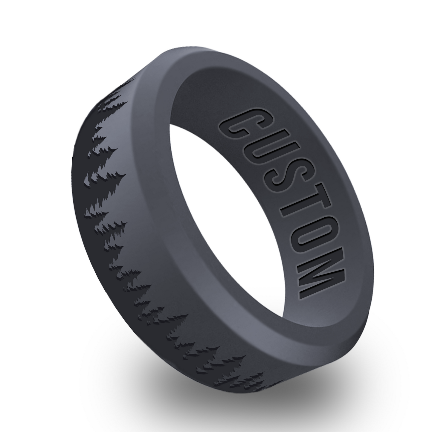 Forest Tree Personalized Silicone Beveled Ring