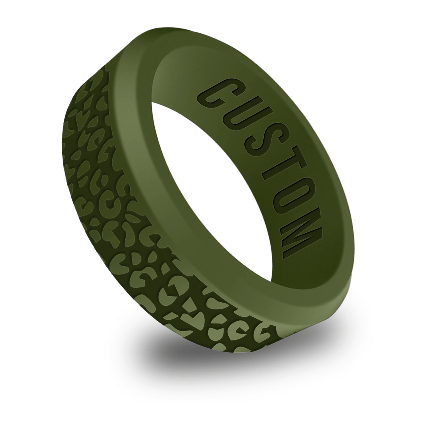Leopard Pattern Personalized Silicone Beveled Ring