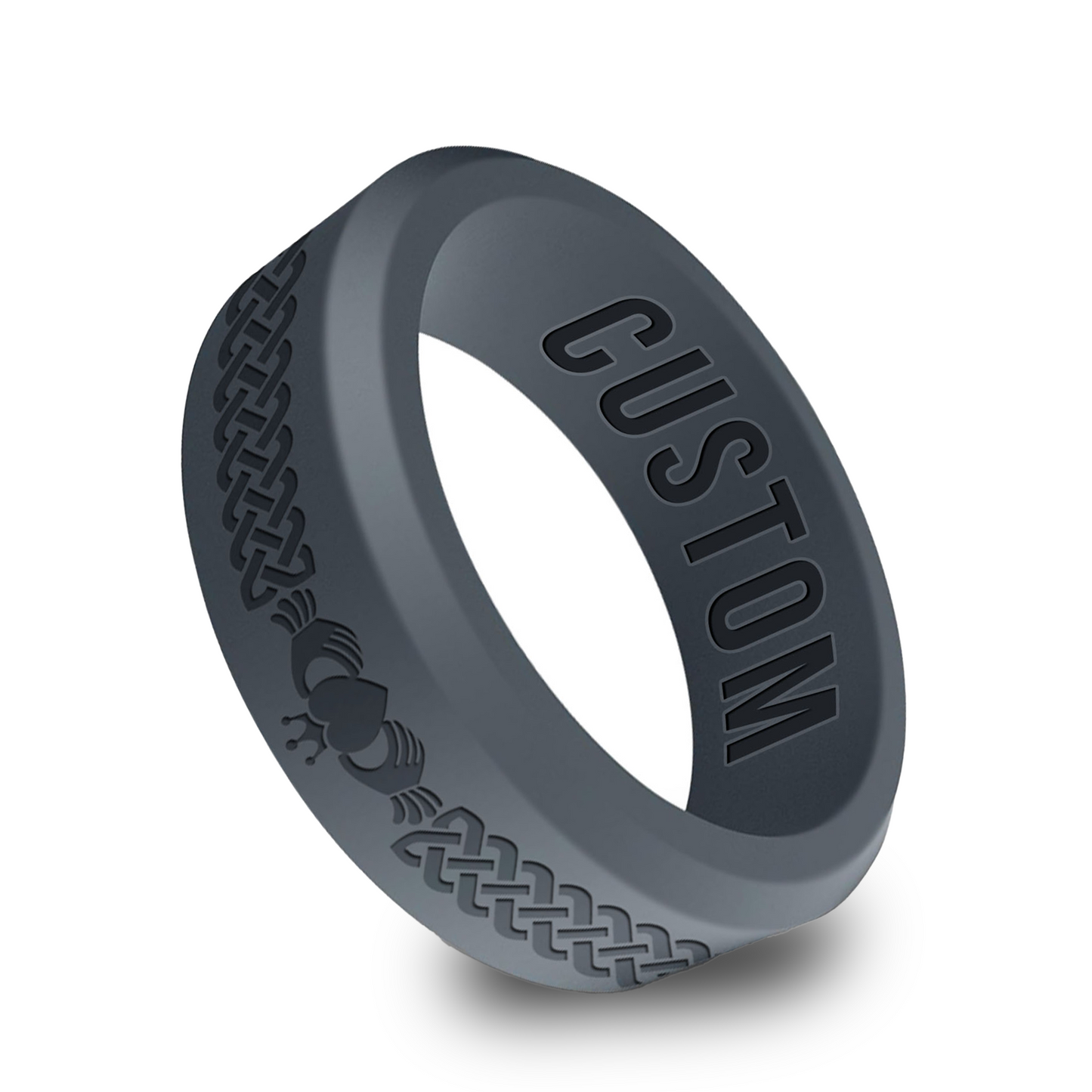 Claddagh Personalized Silicone Beveled Ring