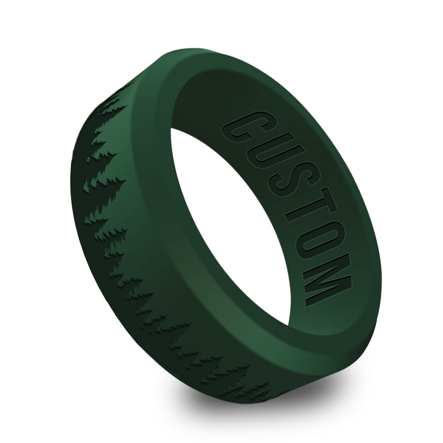 Forest Tree Personalized Silicone Beveled Ring