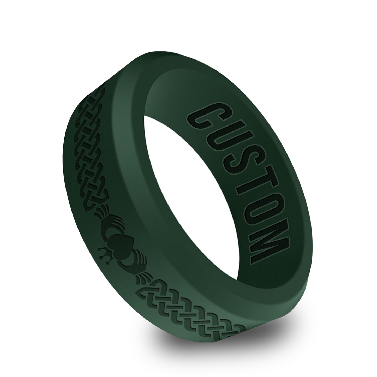 Claddagh Personalized Silicone Beveled Ring