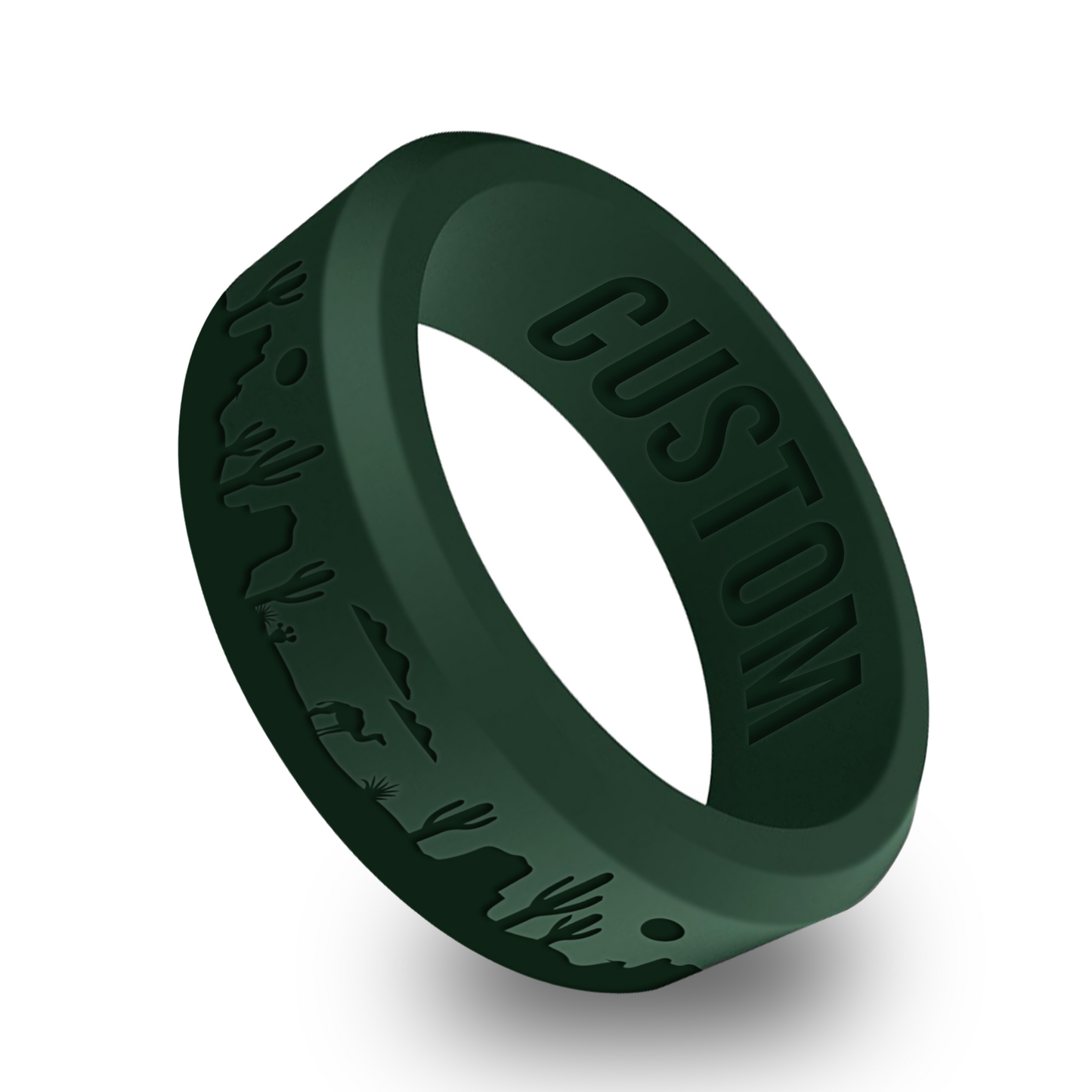 Desert Boho Personalized Silicone Beveled Ring
