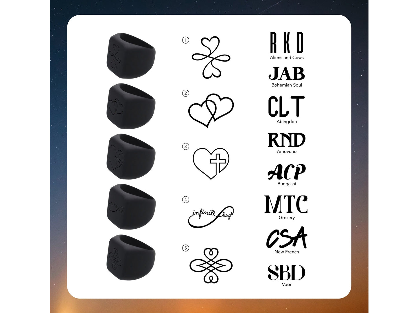 Personalized Silicone Chunky Ring