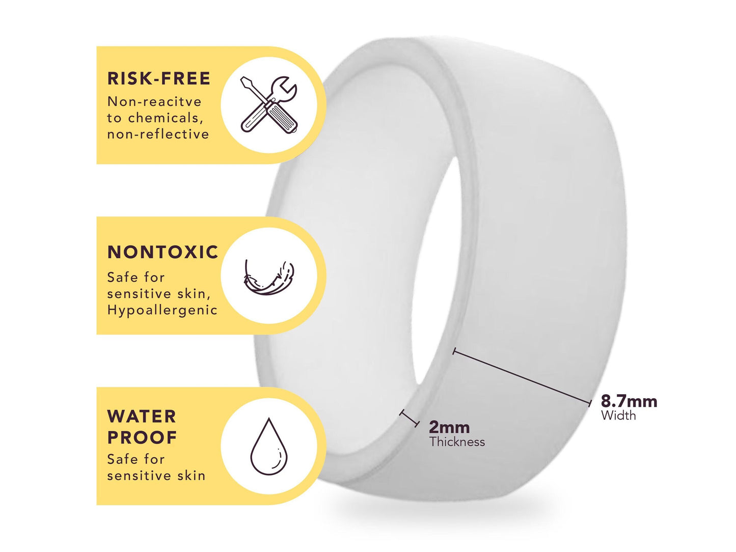 Personalized Broad Silicone Chunky Ring