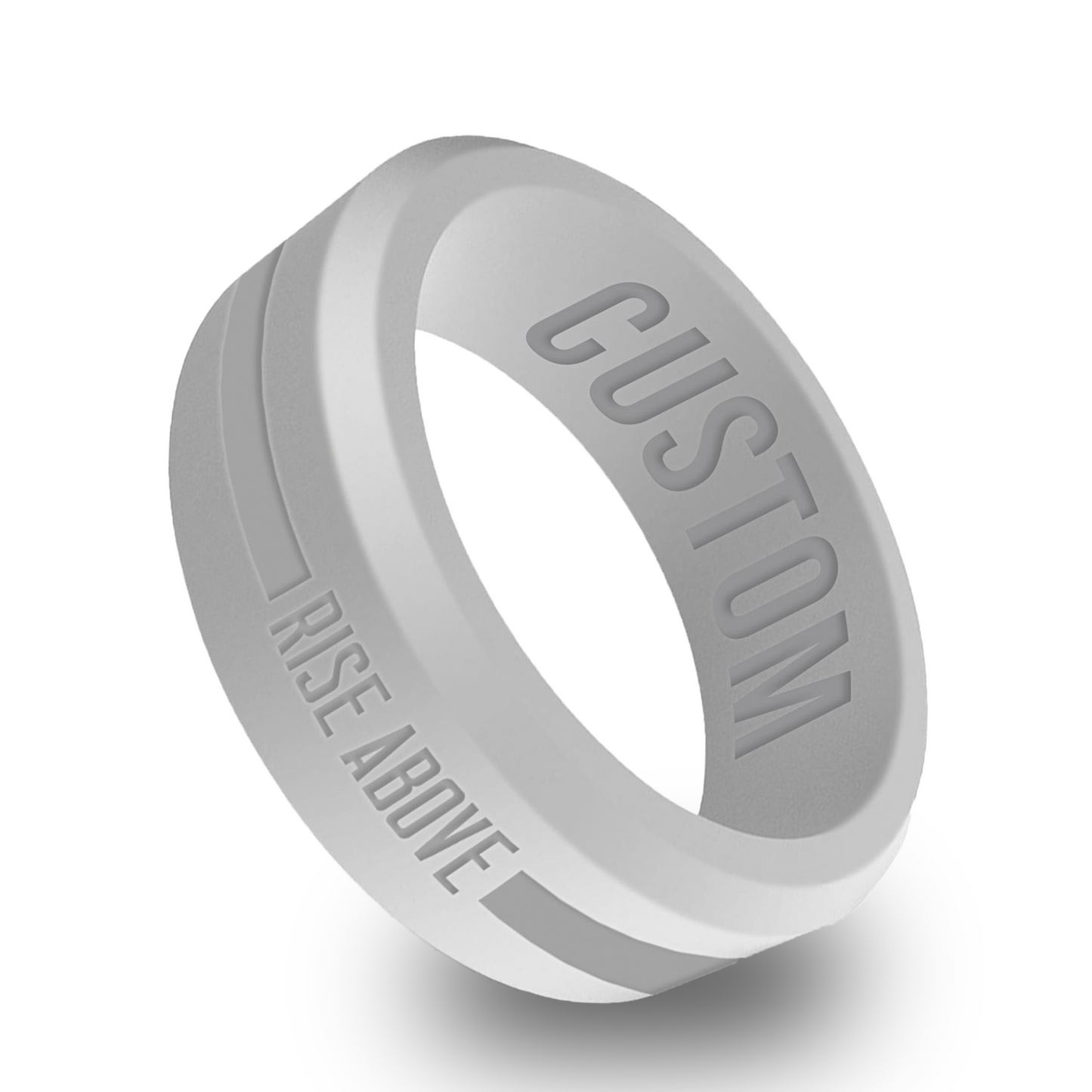 Affirmation Mantra Personalized Silicone Beveled Ring