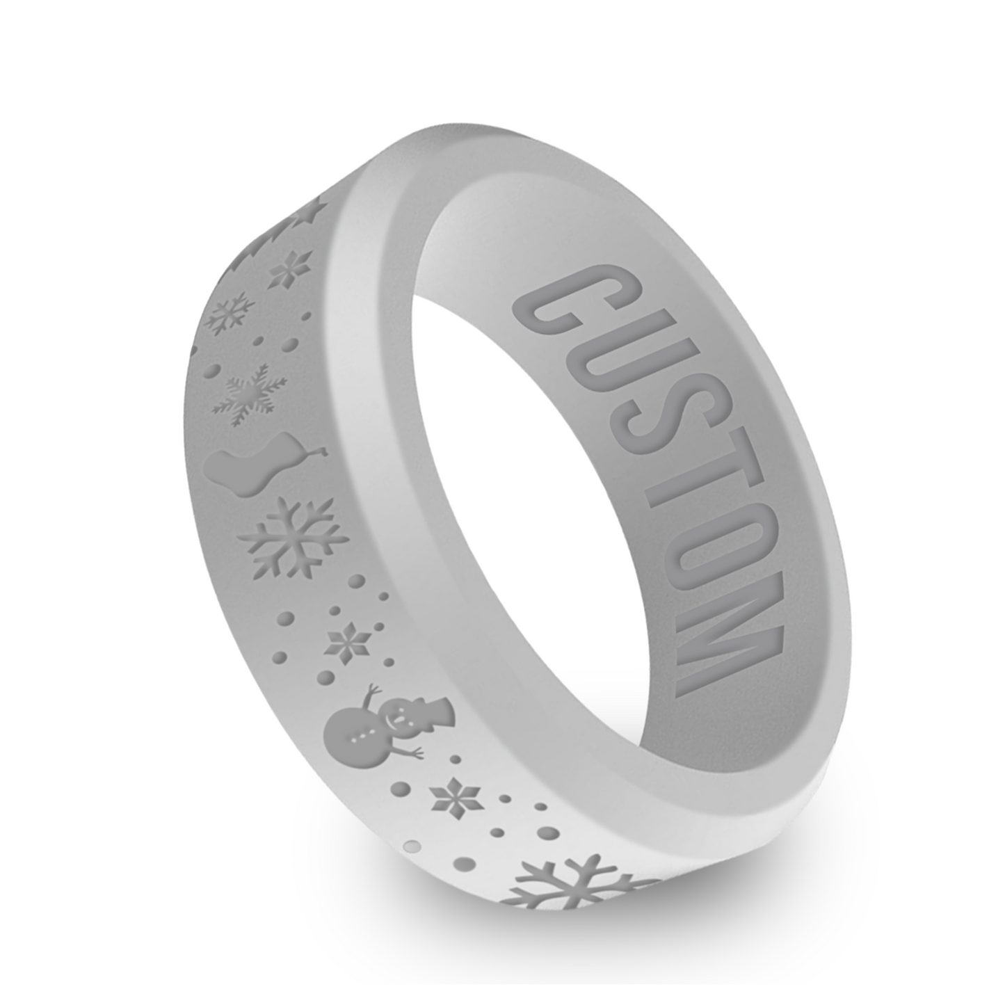 Christmas Personalized Silicone Beveled Ring