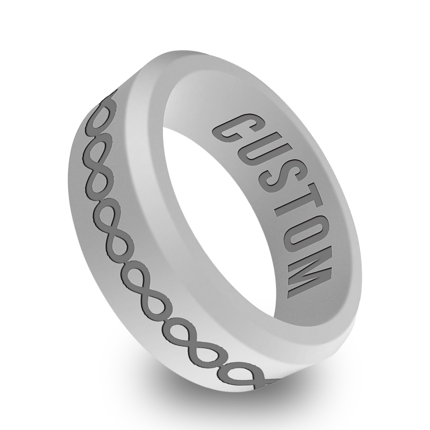 Infinity Symbol Personalized Silicone Beveled Ring