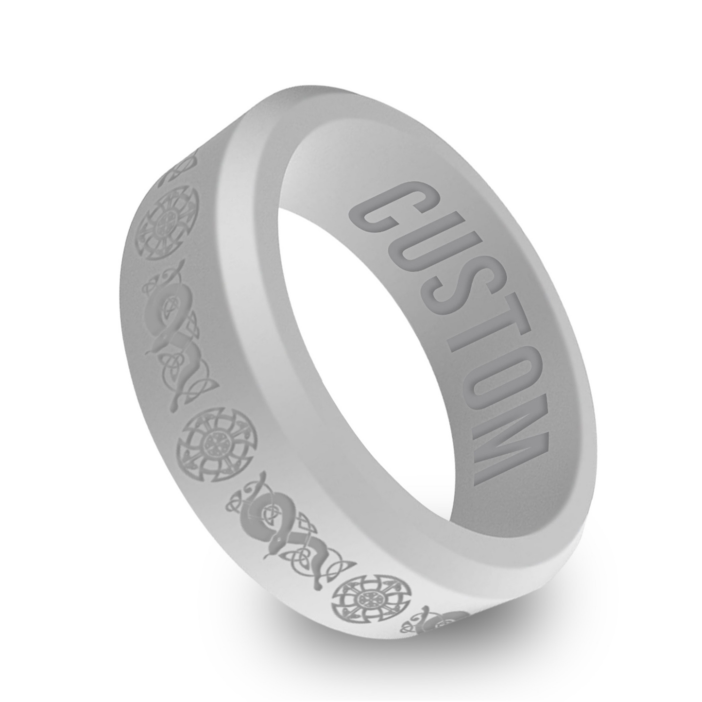 Celtic Warrior Shield Personalized Silicone Beveled Ring
