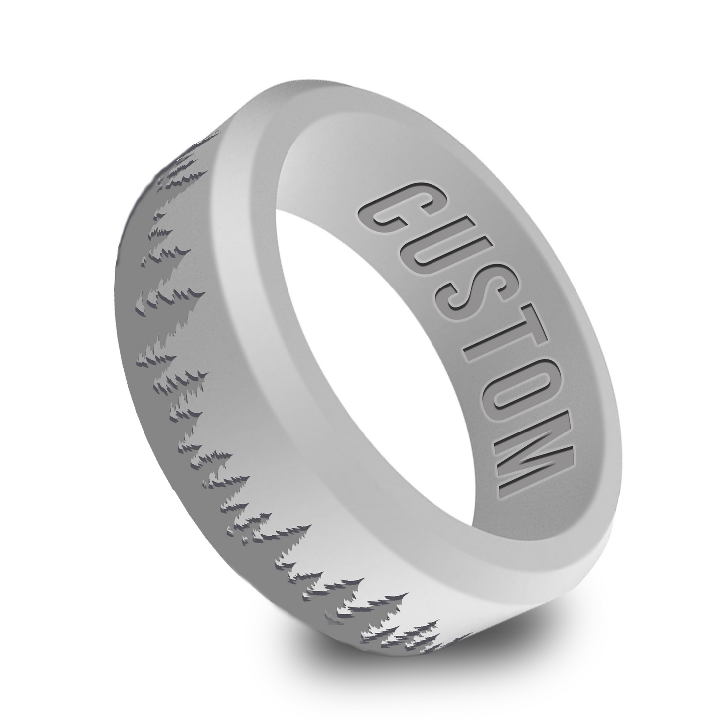 Forest Tree Personalized Silicone Beveled Ring