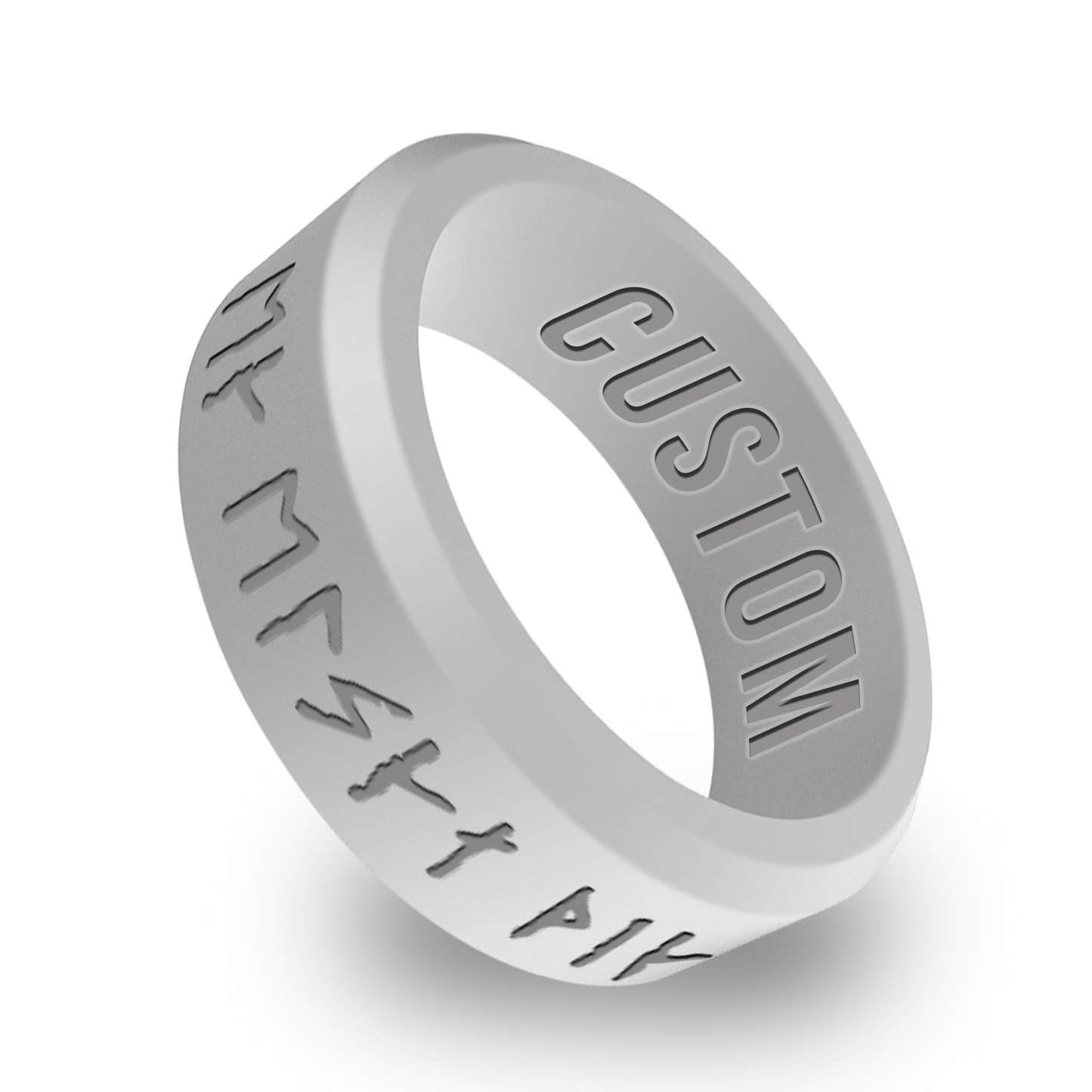 Viking Rune "I Love You" Personalized Silicone Beveled Ring