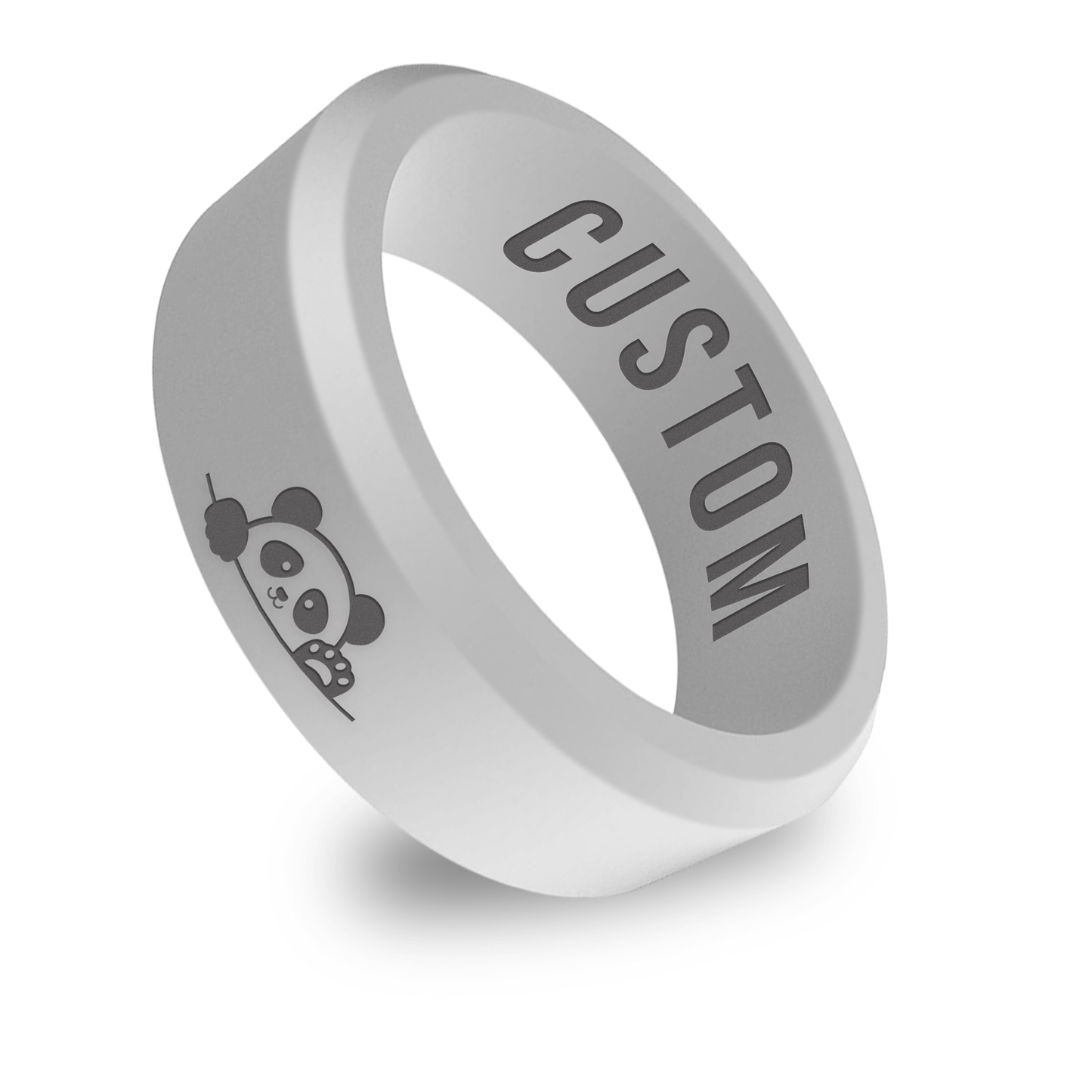 Cute Panda Animal Personalized Silicone Beveled Ring