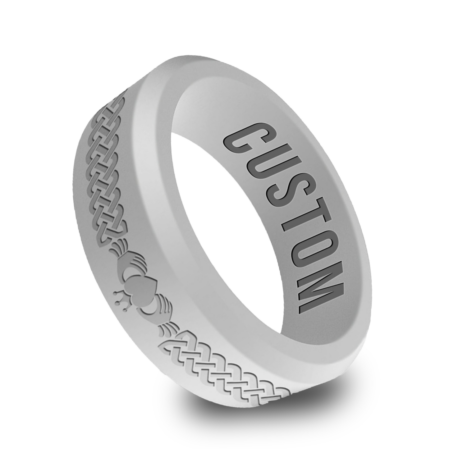 Claddagh Personalized Silicone Beveled Ring