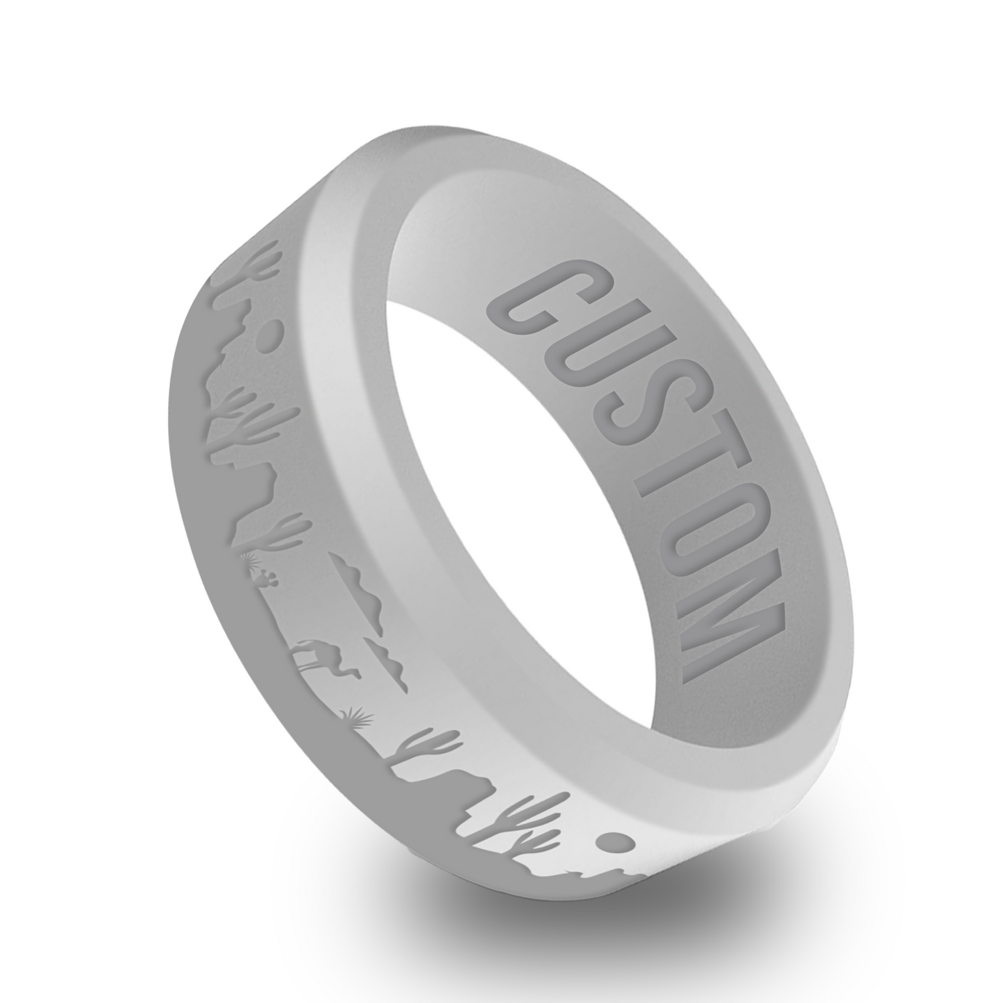 Desert Boho Personalized Silicone Beveled Ring