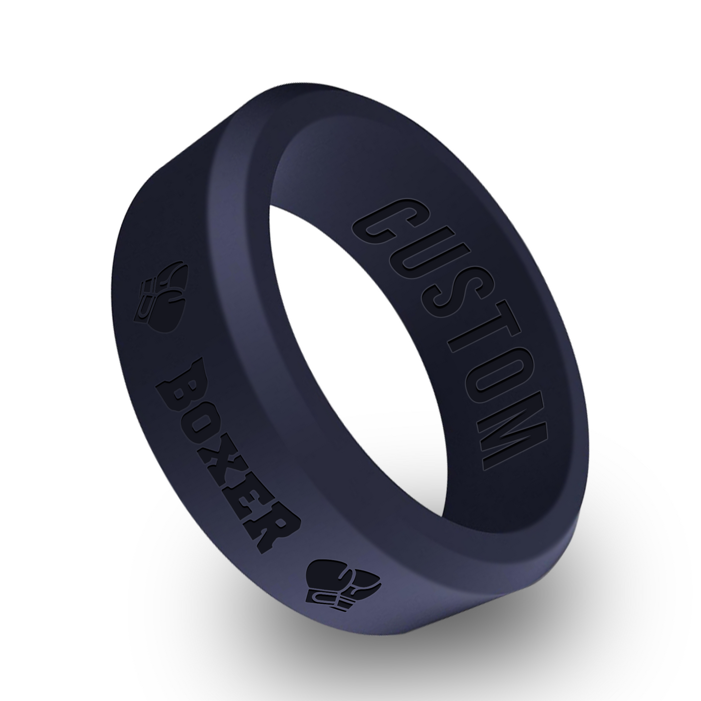 Boxing Ring 3 Personalized Silicone Beveled Ring