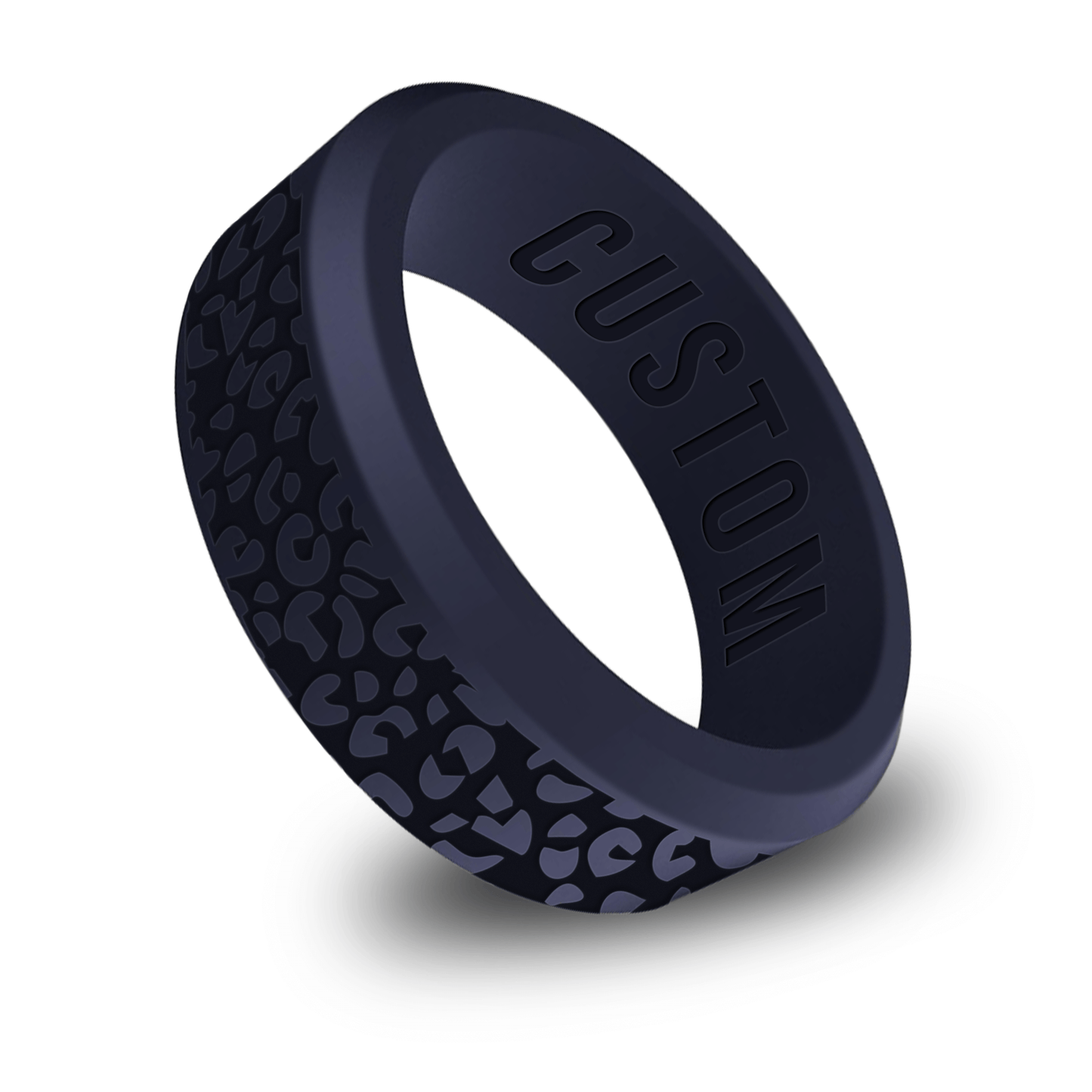 Leopard Pattern Personalized Silicone Beveled Ring