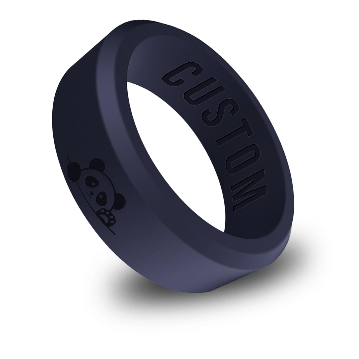 Cute Panda Animal Personalized Silicone Beveled Ring