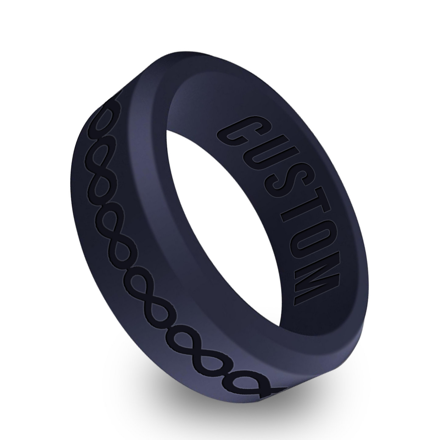 Infinity Symbol Personalized Silicone Beveled Ring