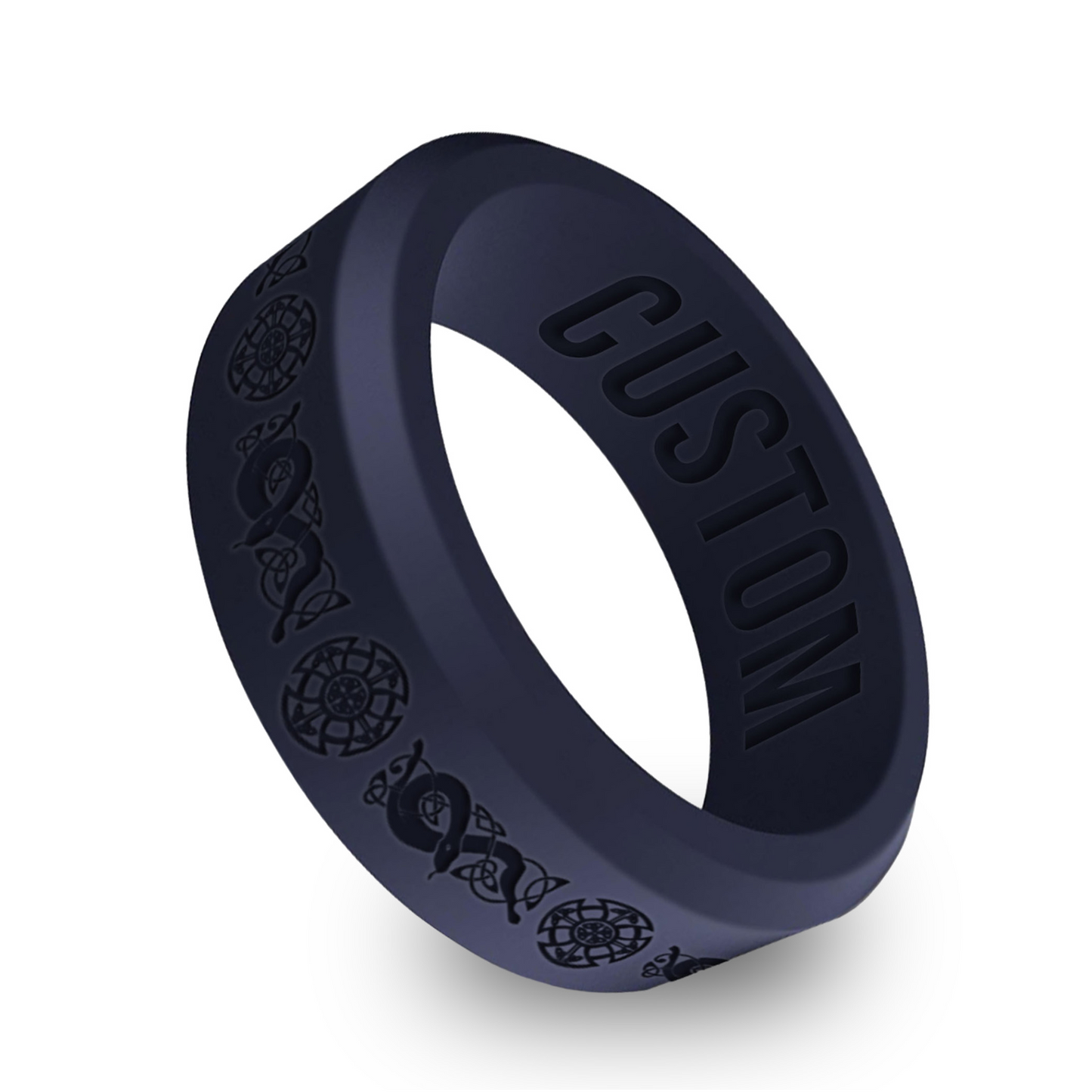 Celtic Warrior Shield Personalized Silicone Beveled Ring