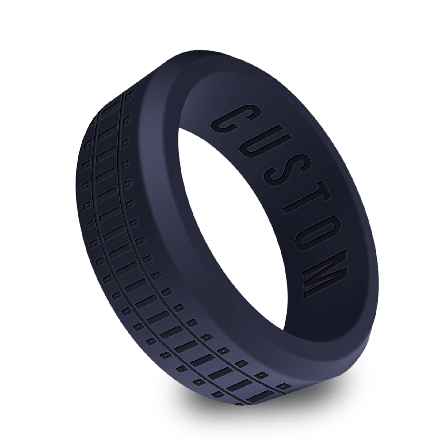 Railroad Train Personalized Silicone Beveled Ring