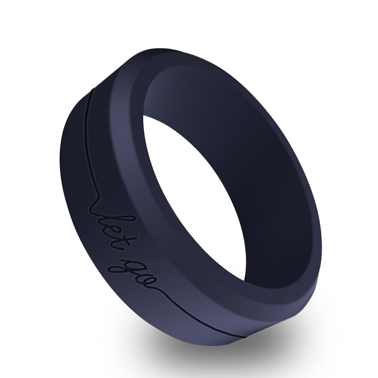 Affirmation Mantra Personalized Silicone Beveled Ring