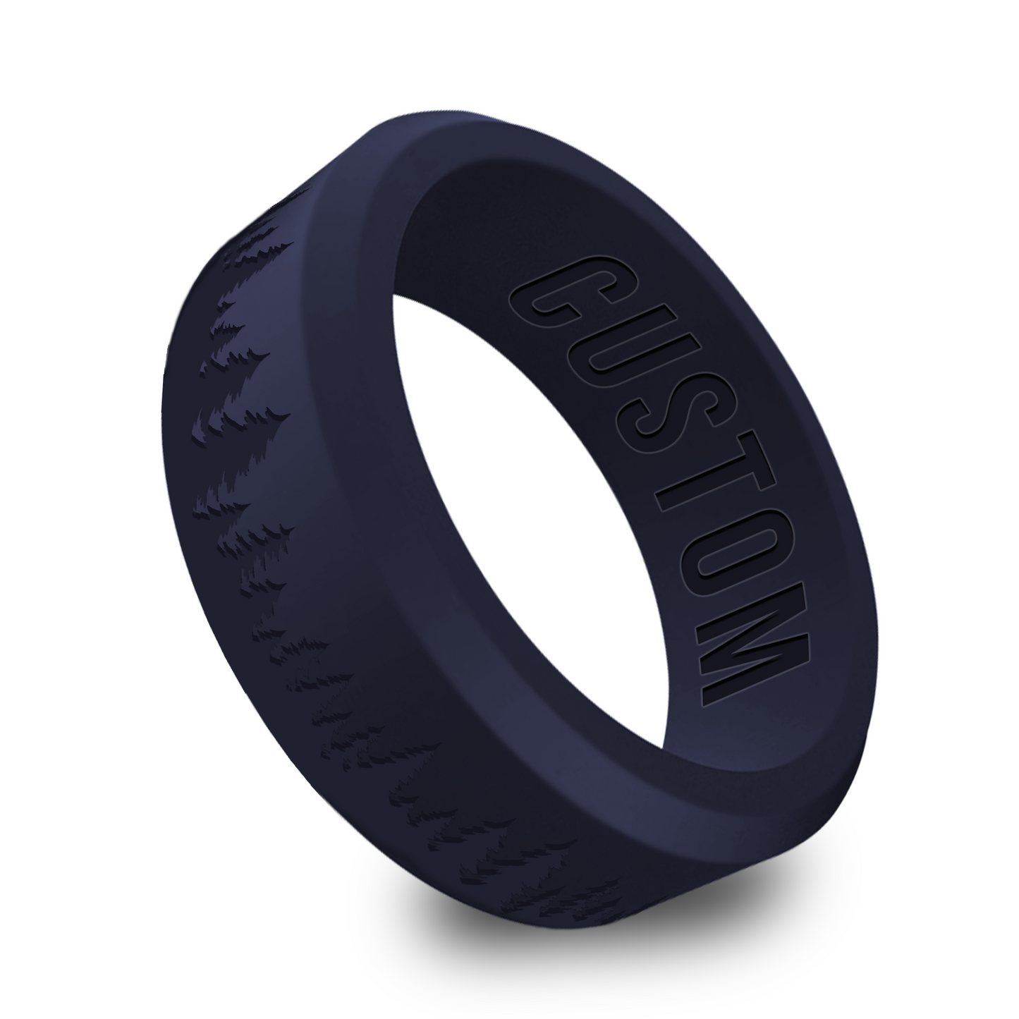 Forest Tree Personalized Silicone Beveled Ring